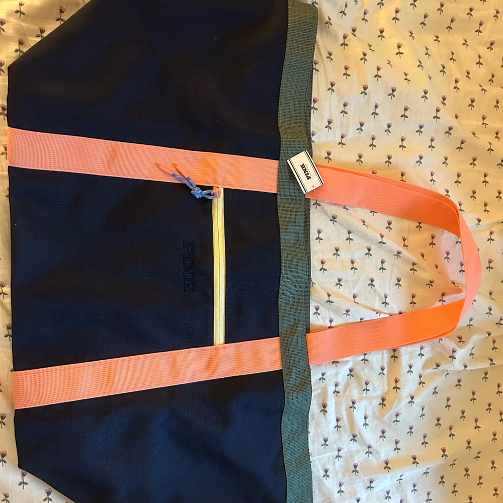 Victoria’s Secret Pink Camp Tote Bag - Navy with Orange